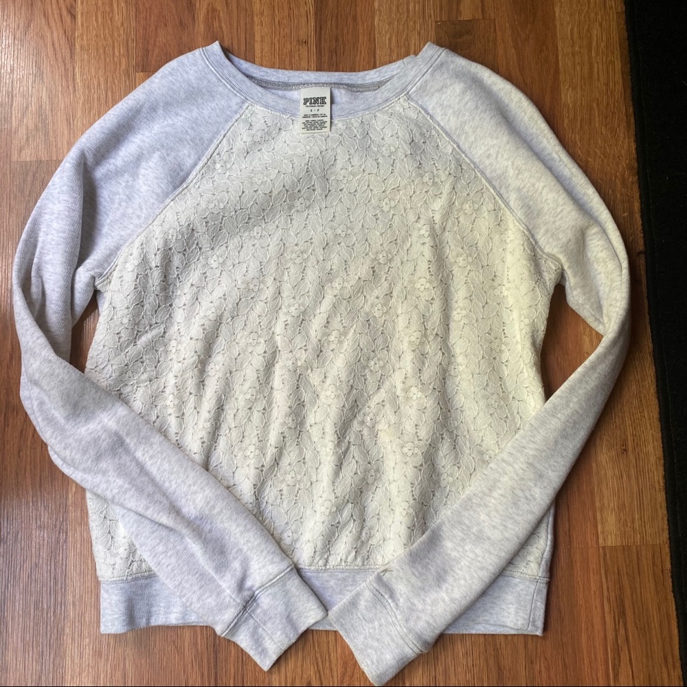 VS PINK Lace Crewneck